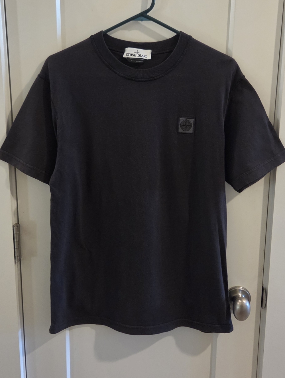 Stone Island Organic Cotton Crewneck T-Shirt - Dark Grey - Size Medium Slim-Fit